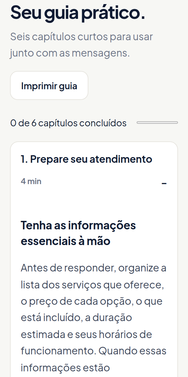 Guia prático com seis capítulos